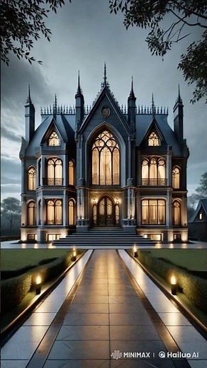 Ultra Luxurious Gothic-Modern Mansion Design 🏰✨ | Living Room with Fireplace, Large Library & More