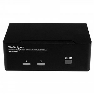StarTech 4K Dual KVM Switch for DisplayPort Computers and Monitors