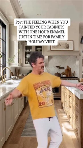 Paint your cabinets with One Hour Enamel and suddenly you’re busting out dance moves you didn’t know you had. Fast cure, super durable, self-leveling perfection — and you kept your wallet happy. Holiday-ready and feeling yourself. 💃🎄 Comment PAINT to get the link | Wise Owl Paint