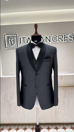 Grey Classic 3-Piece Tuxedo Suit from Italian Crest for Men