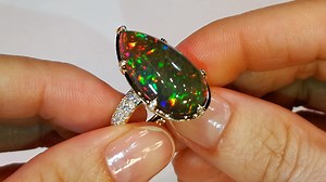 6.1K views · 165 reactions | Indonesian Black Opal Ring at 11.27 carats by Kat Florence. Please message Contact@KatFlorence for more details on this piece. Visit https://www.katflorence.com to see the full collection. | KAT FLORENCE | Facebook