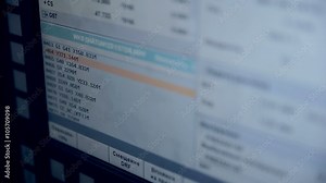 Touch screen of cnc machine. Hi-tech Industrial computer equipment. Modern industrial equipment.