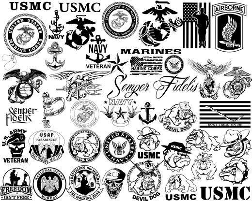 SVG File 45 USMC Marine Corps Military Patriotic Veteran Semper Fi Fidelis America USA Cricut Silhouette Laser Engraving Cut Png Vinyl Pack - Etsy