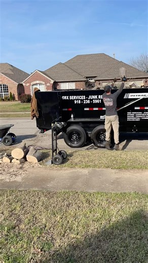 Tree debris removal done right 🌳🪾#junkremovaltulsa #junkremoval