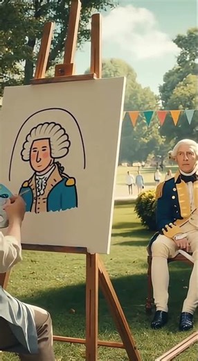 POV: Drawing the First President of the USA. 🇺🇸🎨