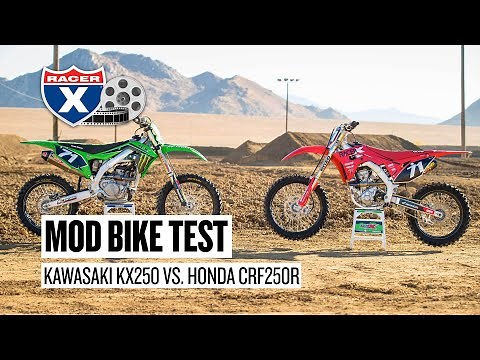 Racer X Films: 2021 Kawasaki KX250 Versus 2021 Honda CRF250R Dirt Bike Test