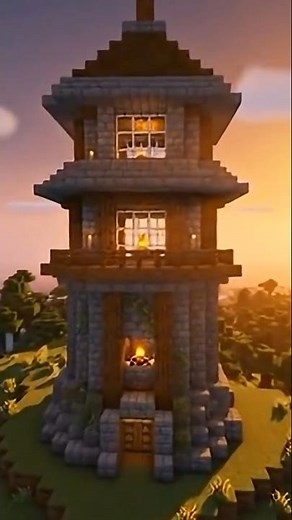 Cinematic Minecraft Watchtower Build | 🏰Epic Sunset View