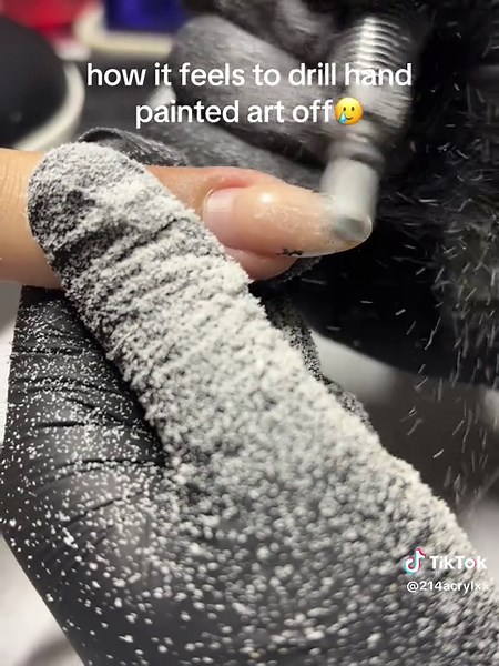 Drilling Hand-Painted Art Off Nails: A Nail Tech's Insight