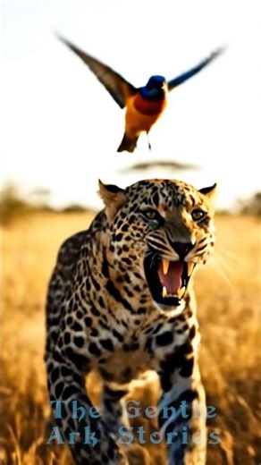 The Leopard's Flying Lessons 🐆 #thegentlearkstories #savannah #nature #leopard #shorts #animals