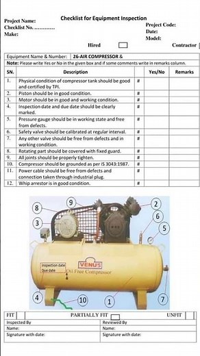 Air Compressor checklist #aircompressors #aircompressorchecklist #safety #aniketsir #aajkiraat #tbt