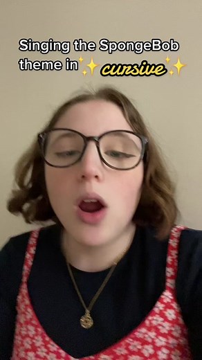 Cursive Singing of SpongeBob Theme Song