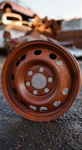 Spiked Wheel Rust Removal: Satisfying Transformation! 🚗✨