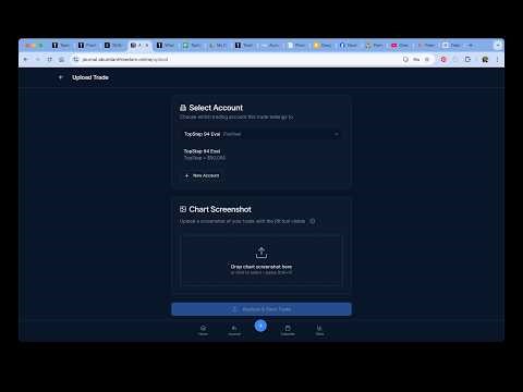 Visual Trading Journal - Uploading a Trade