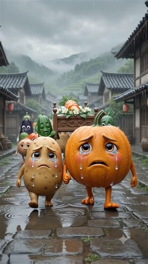 😭 Radish's Final Journey 🥕💔 | Crying Potato & Pumpkin | Emotional AI Animation | Pixar Style