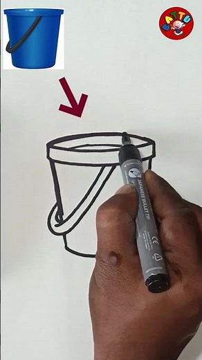 How to Draw a Water Bucket | Easy Step by Step Tutorial#shorts