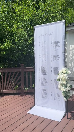 Erin Rogers on Instagram: "DIY Linen Seating Chart! They always look so stunning outdoor swaying in the wind 🪽 ✨Comment “LINEN” if you’d like for me to send you all the materials I used to make these! #diyseatingchart #linensignage #linensign #diywedding #weddingdiy https://liketk.it/5qyZE"