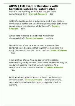 ADVS 1110 Exam 1 Questions with Complete Solutions Latest 2025 pdf