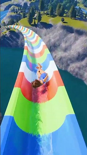 The World’s Longest Rainbow Slide Over the Mountains 🌈😱 | Satisfying Ride