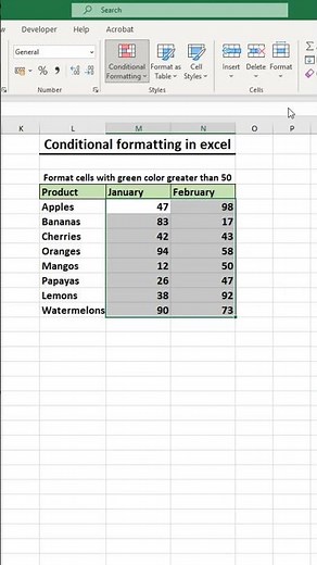 How to use conditional formatting in excel 💯 #exceltutorial #exceltips #exceltricks #spreadsheets