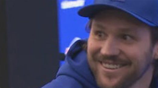 Josh Allen uses crutches and a walking boot following foot surgery