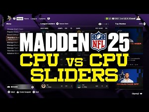 Madden 25 CPU vs CPU Sliders For Franchise