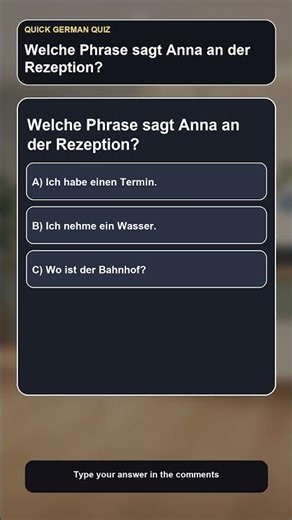 German A1 Quiz Short: Ich habe einen Termin.