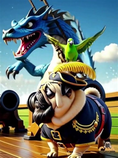 Chubby Pug The Pirate Battles A Sea Serpent And Finds Treasure!
