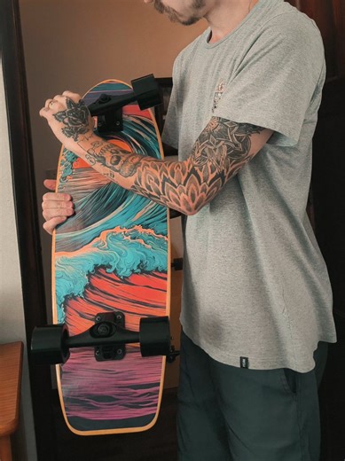 Skate simulador de surf PeAk Sunset Glide - Skate para surfar no asfalto! #peaksurfskate #surf #skate #fy