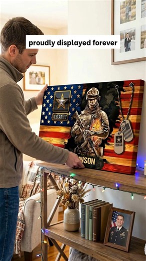 Soldier American Rustic Flag - Personalized Canvas Prints