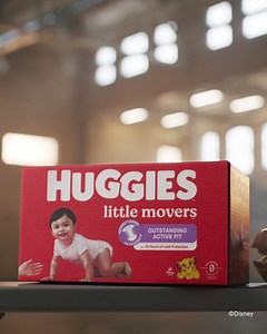 Only Huggies® has Double Grip Strips™ to keep your little double moving like you. Made to move, built to protect 💪 | Huggies