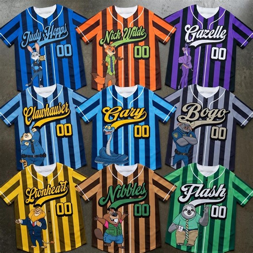 Zootopia Baseball Jersey Custom Name, Judy Hopps Nick Wilde Shirt, Zootopia Birthday Outfit, Kids Police Animal Party Gift, Y2k Jersey - Etsy