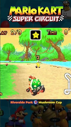 A lap at Riverside Park - Mario Kart: Super Circuit (GBA)