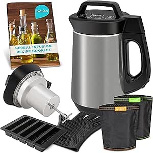 Ivation Herbal Infusion Machine, Botanical Extractor Infuser for making Butters, Oils & Tinctures, Chocolate & Gummies, Makes 1 -4 cups (2 to 8 sticks) of Butter, 2 Mesh Filters