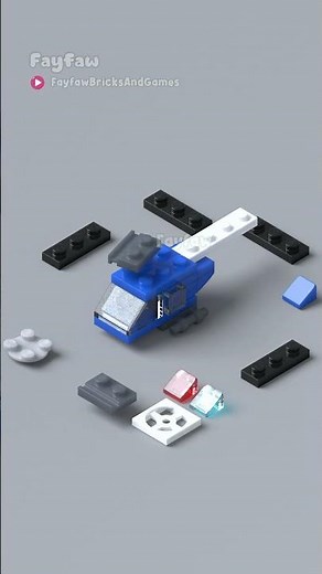 How to build lego police helicopter #bricks #diy #satisfying