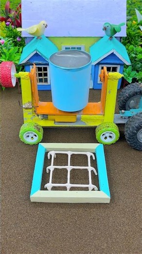 😱 Real Working Mini Tractor Making Cement Pillar | Amazing DIY Construction Machine 🚜 #shorts