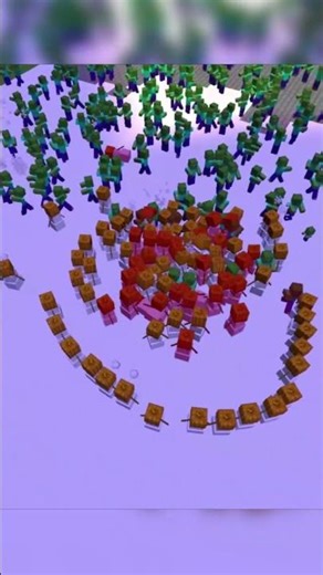 100 Zombies VS 100 Snow Golems in Minecraft! #shorts