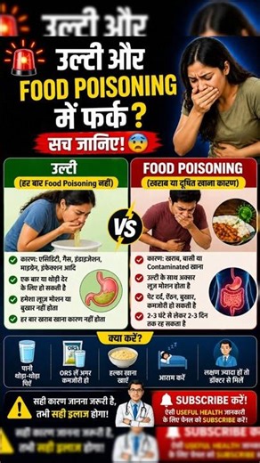 उल्टी और Food Poisoning में फर्क? सच जानिए 😨