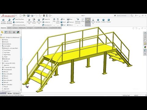 Solidworks tutorial | sketch Steel Stair in Solidworks