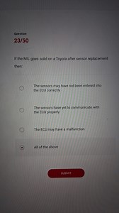 If the Malfunction Indicator Lamp (MIL) stays solid on a Toyota... | Filo