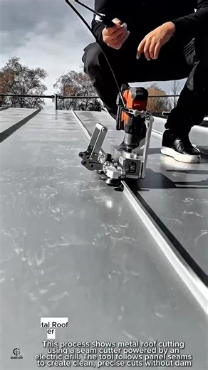 Metal Roof Cutting Work Tool Using Seam Cutter Machine #worktool