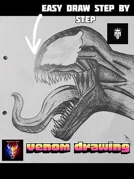 HOW TO DRAW THE VENOM DRAWING - STEP BY STEP