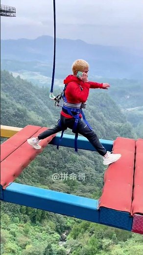 Stunning high bridge bungee with immersive surround wind sound:Asmr Bungee Jumping
