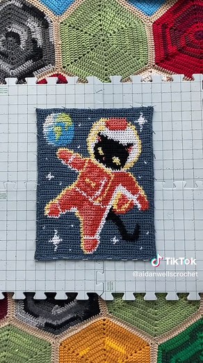 Space-themed Crochet Tapestry Wall Hanging