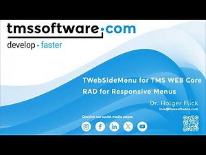 New admin navigation menu built-in component TWebSideMenu in TMS WEB Core