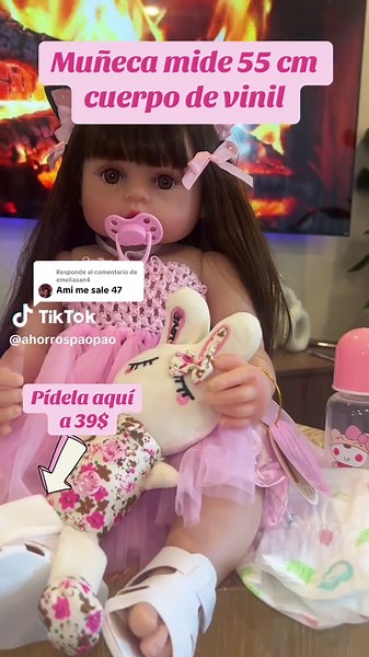 Muñeca grande con pelo largo a solo 39$