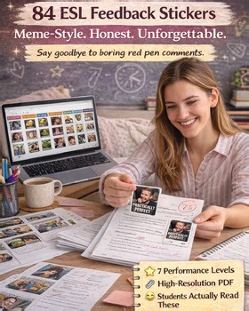 ESL Feedback Stickers Printable | 84 Funny Meme Teacher Stickers
