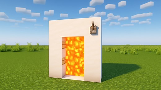 How To Build A Lava Door In Minecraft | Redstone Trap Entrance