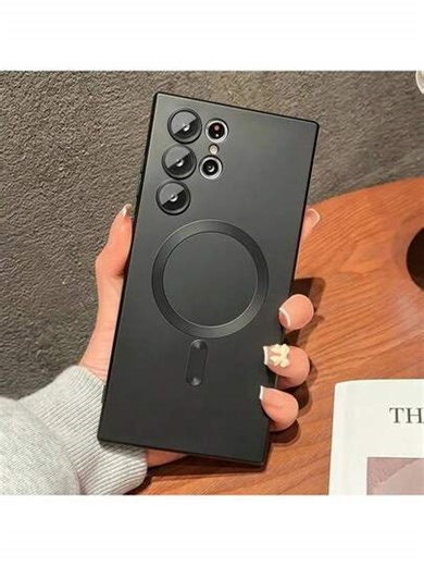 Étui de protection magnétique TPU noir mat compatible avec Samsung Galaxy S24 S25 S22 S23 Ultra Plus S20 S21 FE Note 20 A35 A55 A05 A15, en matériau TPU souple. Convient également aux modèles 17 Air 16 E 15 14 13 12 11 Pro Max Plus. Cadeau d'anniversaire de printemps, version internationale, pas la version domestique | SHEIN