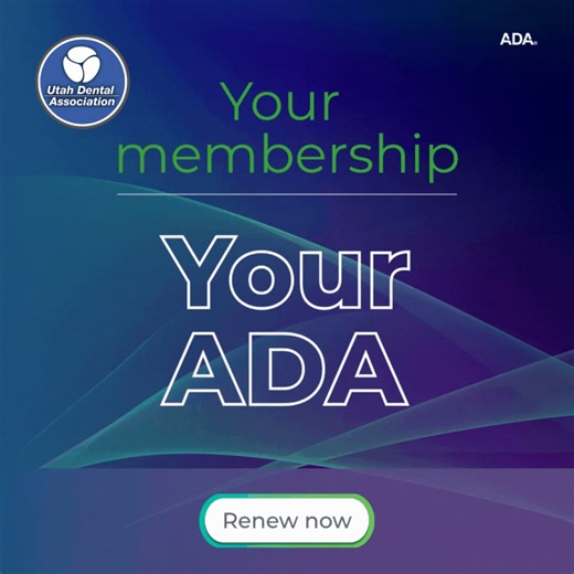 Renew your UDA and ADA membership! Your membership offers perks that support your professional and personal success, ranging from personal wellness to advancing legislation and fueling the future of dentistry. Renew today at www.ada.org/join-the-ada #UtahDentalAssociation | Utah Dental Association