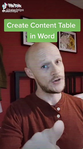 Content Table in Word: #techtips #tips #hack #howto #learnontiktok #tiktok #fyp #technology #teacher #beinspired #wordtips